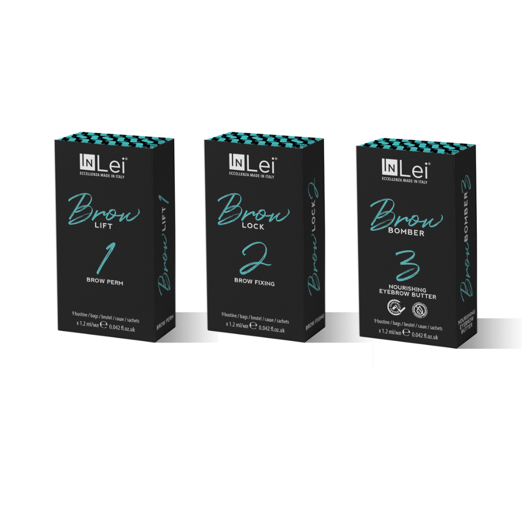 InLei® Brow Bomber Sachet Trio Kit – 3-Step Brow Lamination System