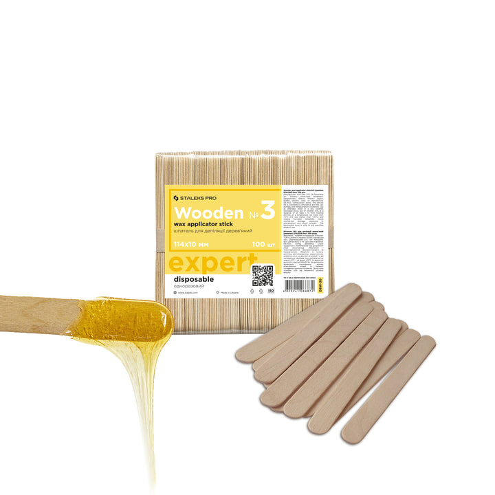 Staleks Wooden wax applicator stick | EXPERT 114×10 mm (100 pcs)
