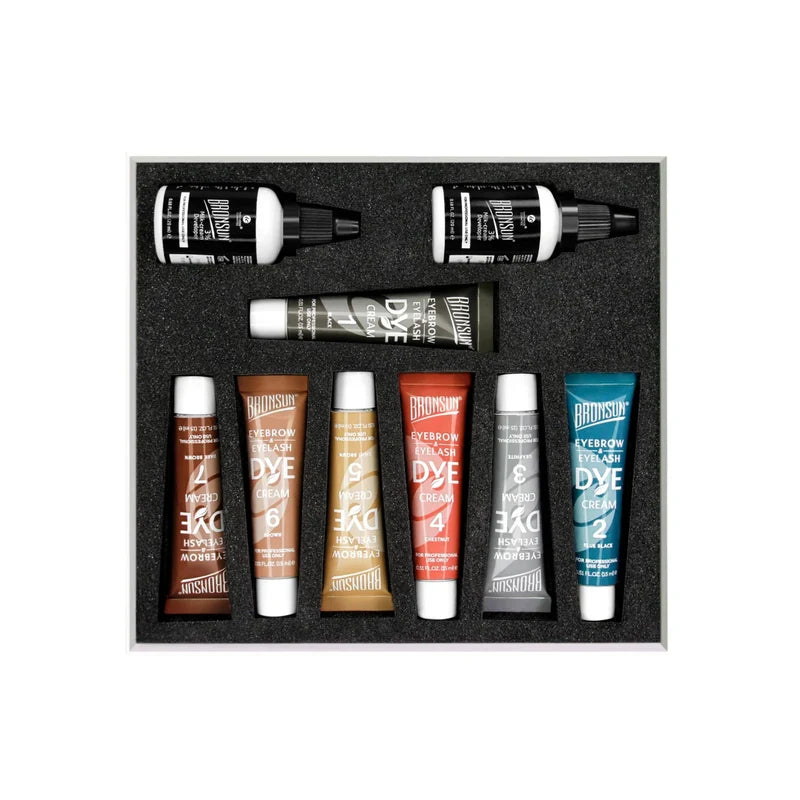 BRONSUN Cream Dye Professional Kit – 7 Colours + 2 Developers