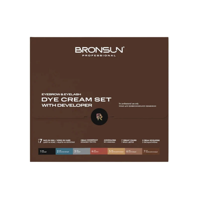 BRONSUN Cream Dye Professional Kit – 7 Colours + 2 Developers