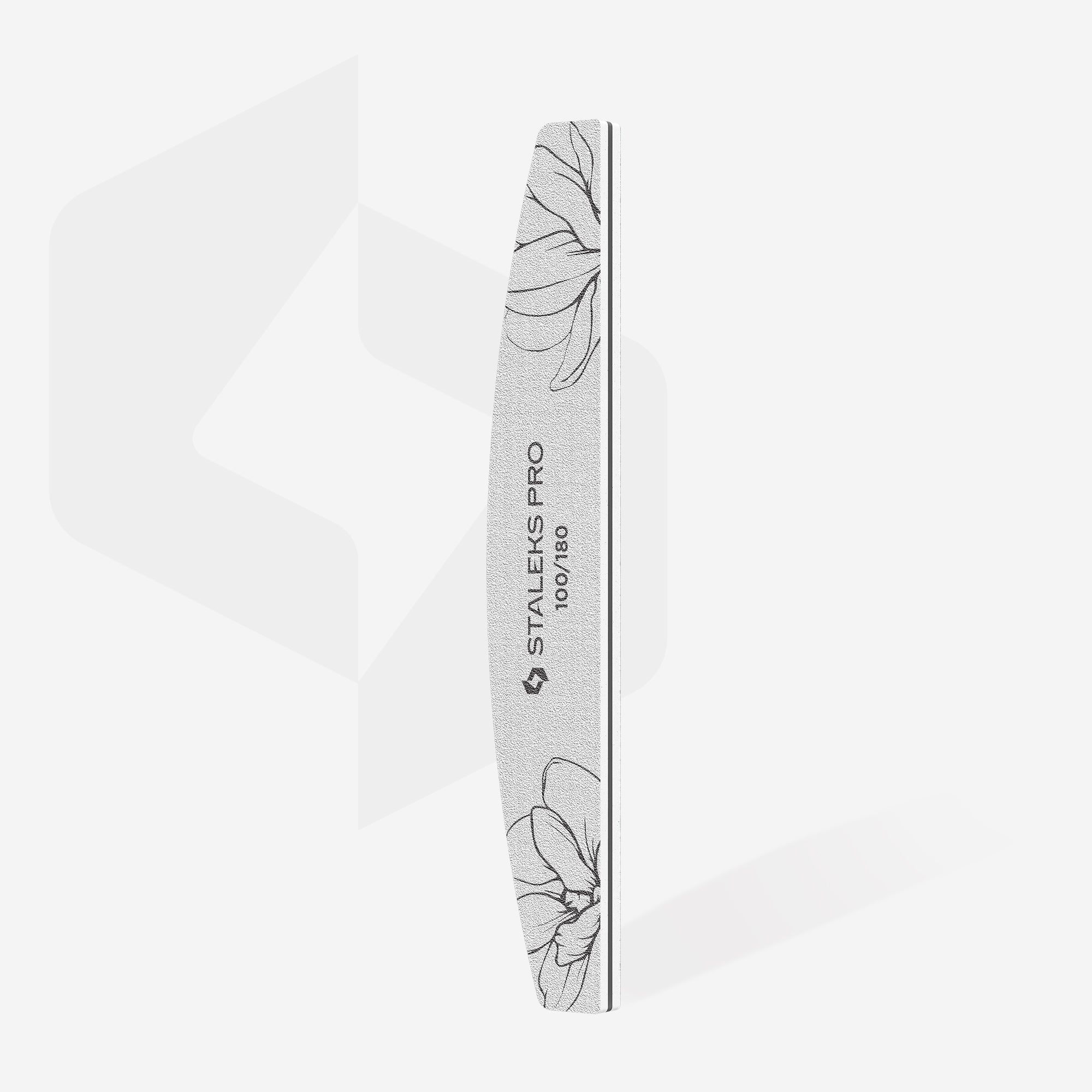 Professional dual grit nail file curved shape for salon use