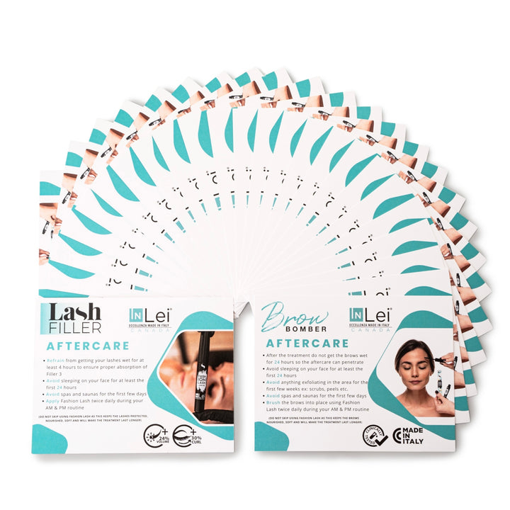 InLei® Aftercare Cards | Brow Bomber | Lash Filler