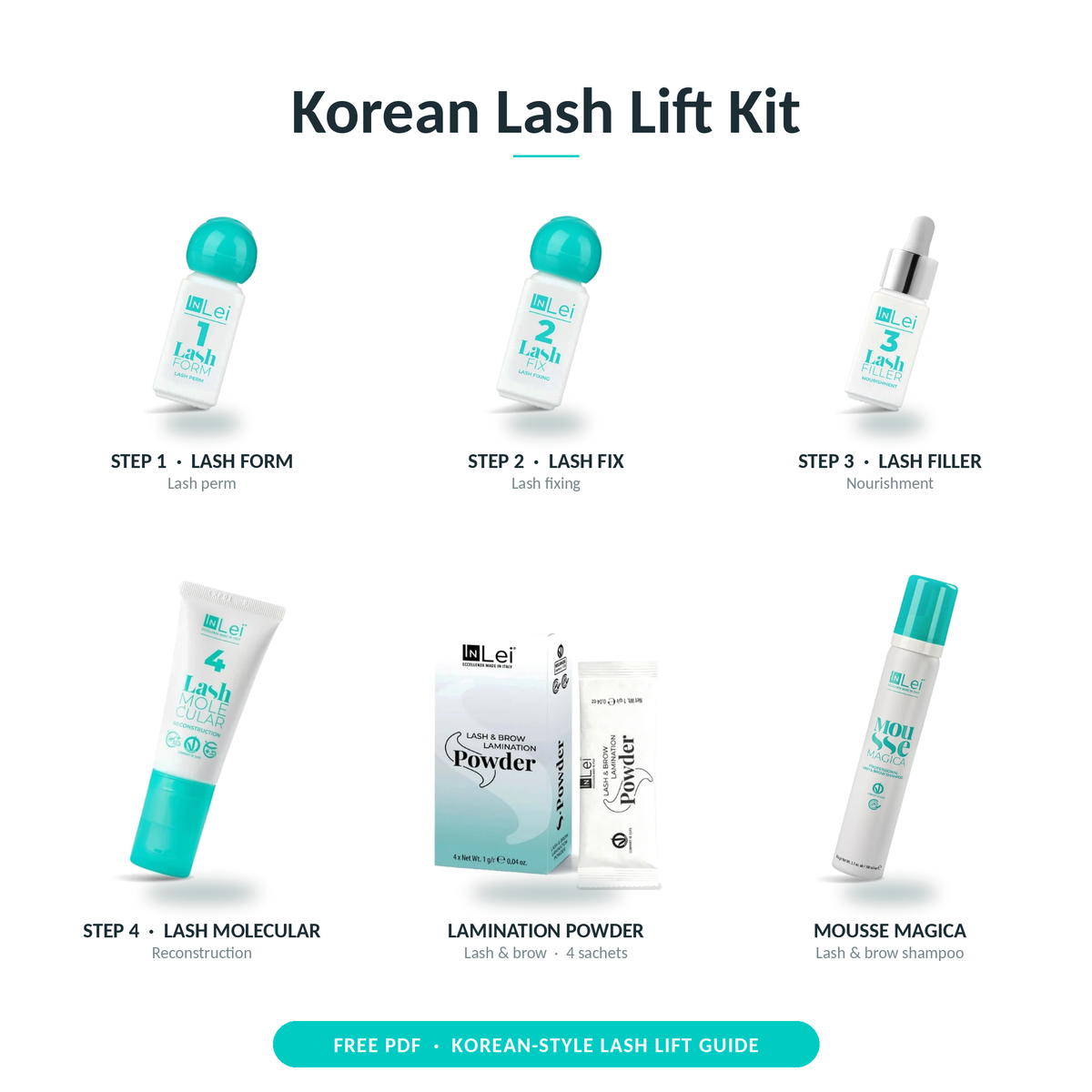 InLei® Korean Style Lash Lift Kit & Free Guide