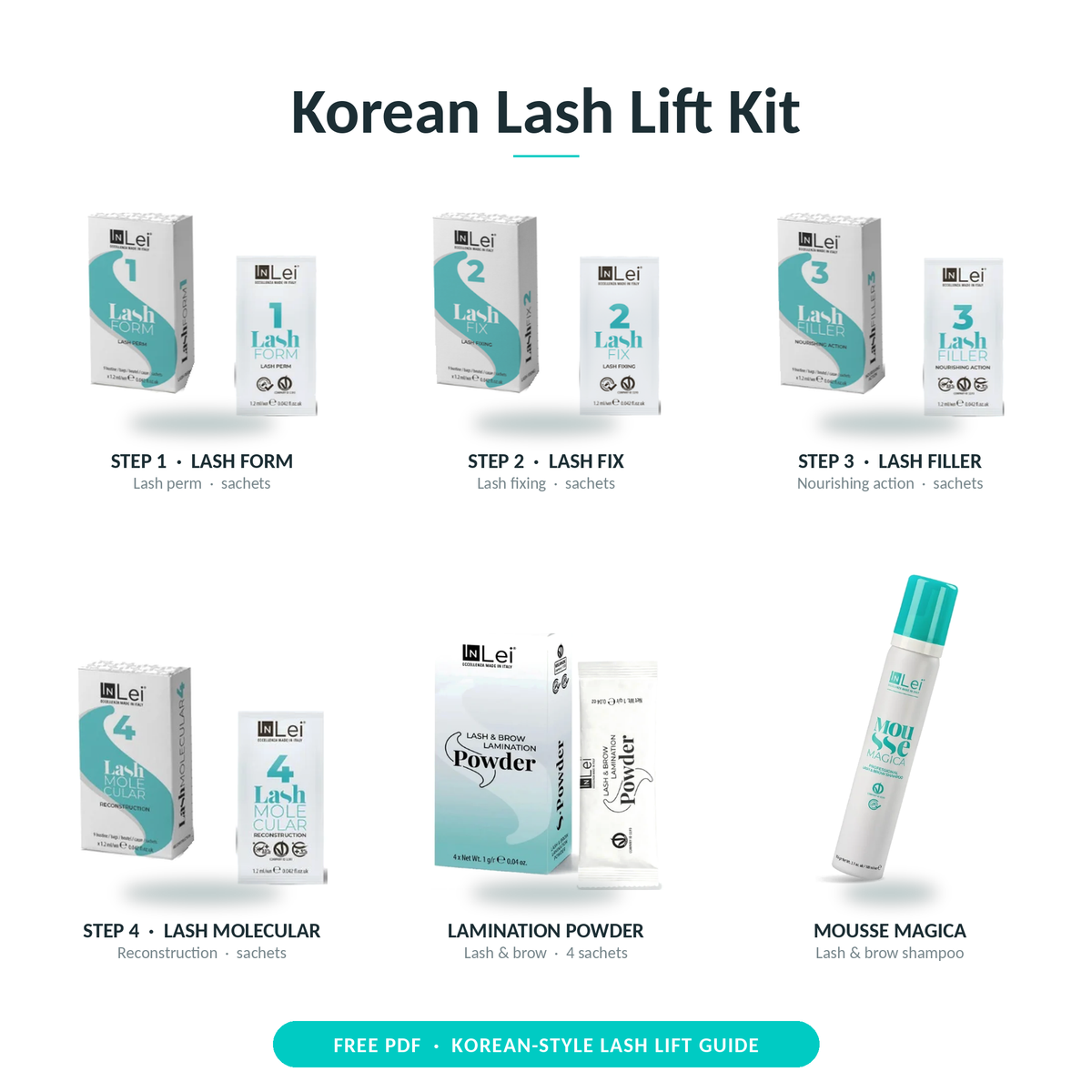 InLei® Korean Style Lash Lift Kit & Free Guide