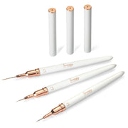 Luminary Detail Brush Kit – 3 precision nail brushes with rose gold lids for nail art and structured manicures