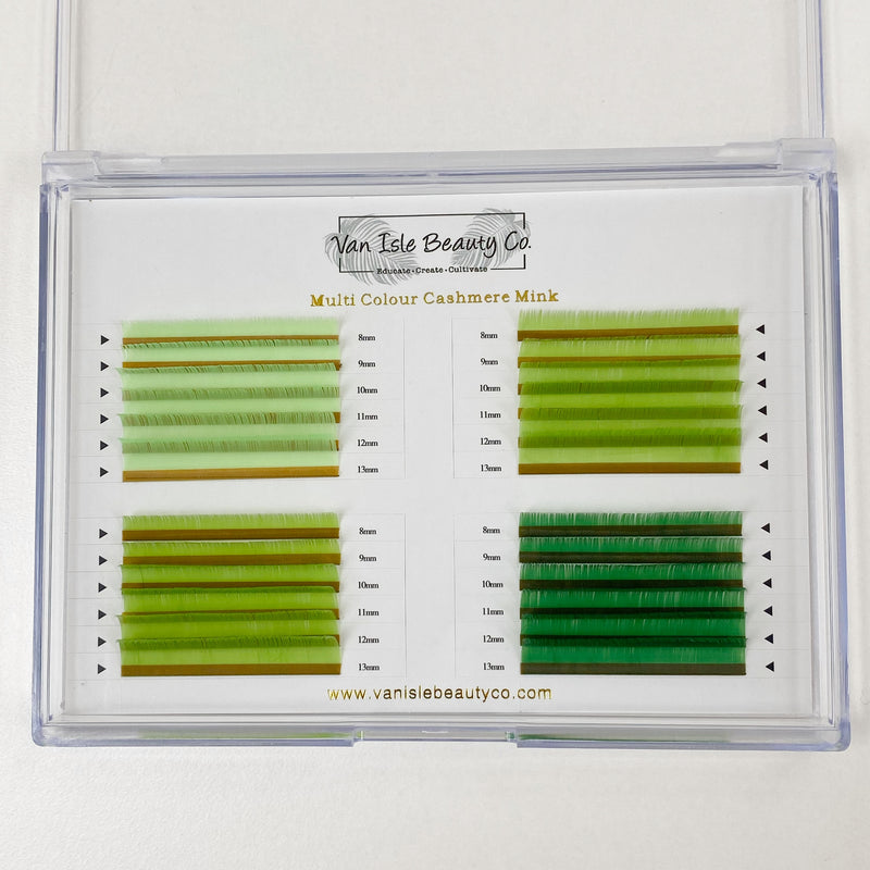 Palette de cils verts multicolores | .07mm | XL | 8-13mm