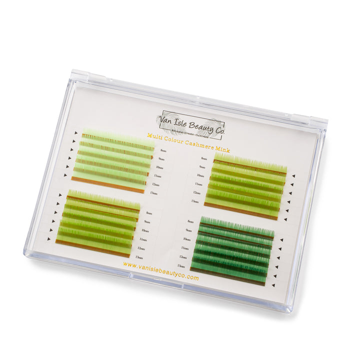 Palette de cils verts multicolores | .07mm | XL | 8-13mm