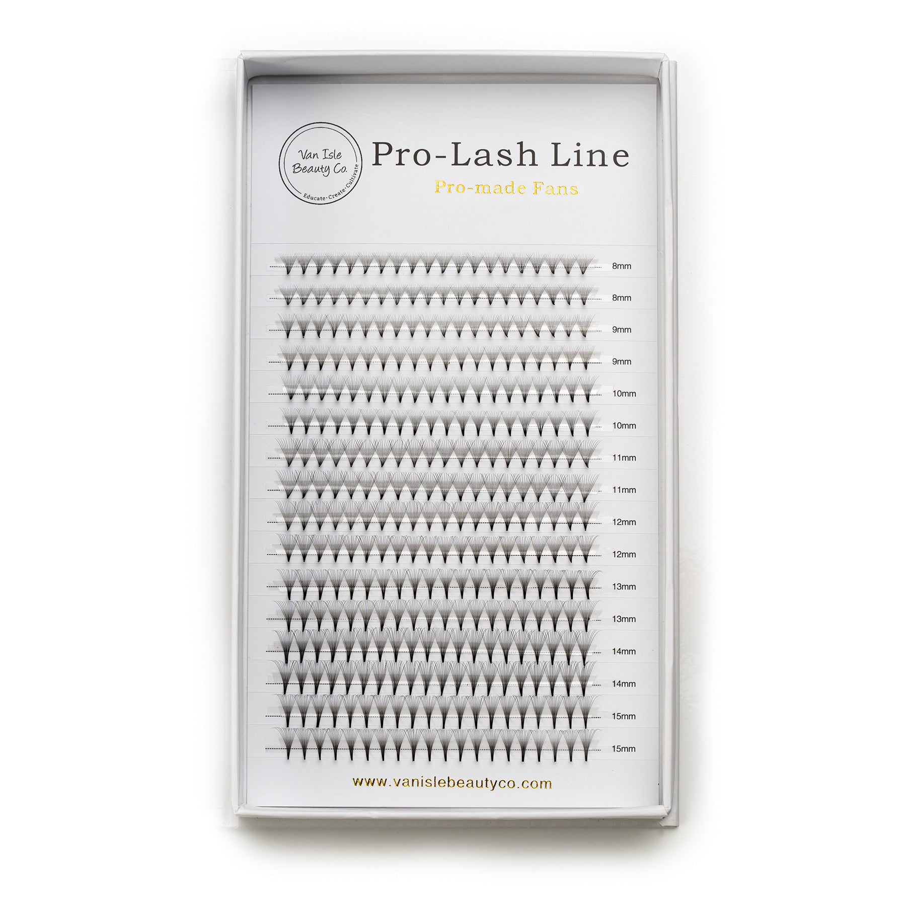Lash extension fan tray with mixed lengths for mega volume