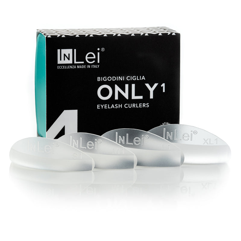 4 different sizes of lash lift shields. Come in Small, medium, large and extra large