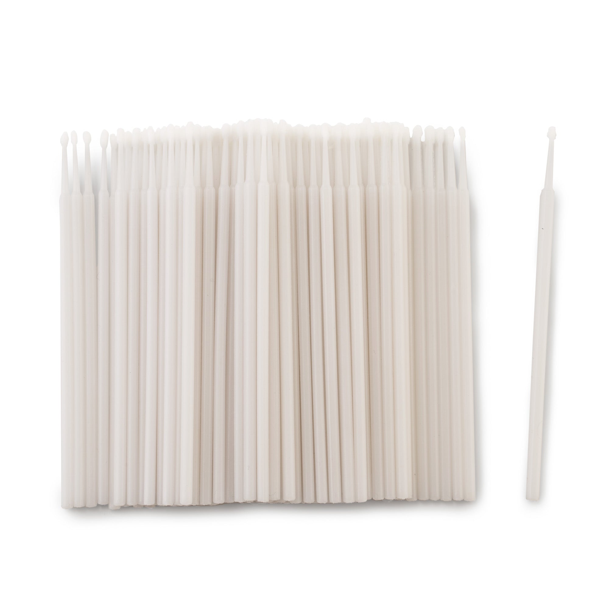 white microbrushes in 100 packs for fine precision tips