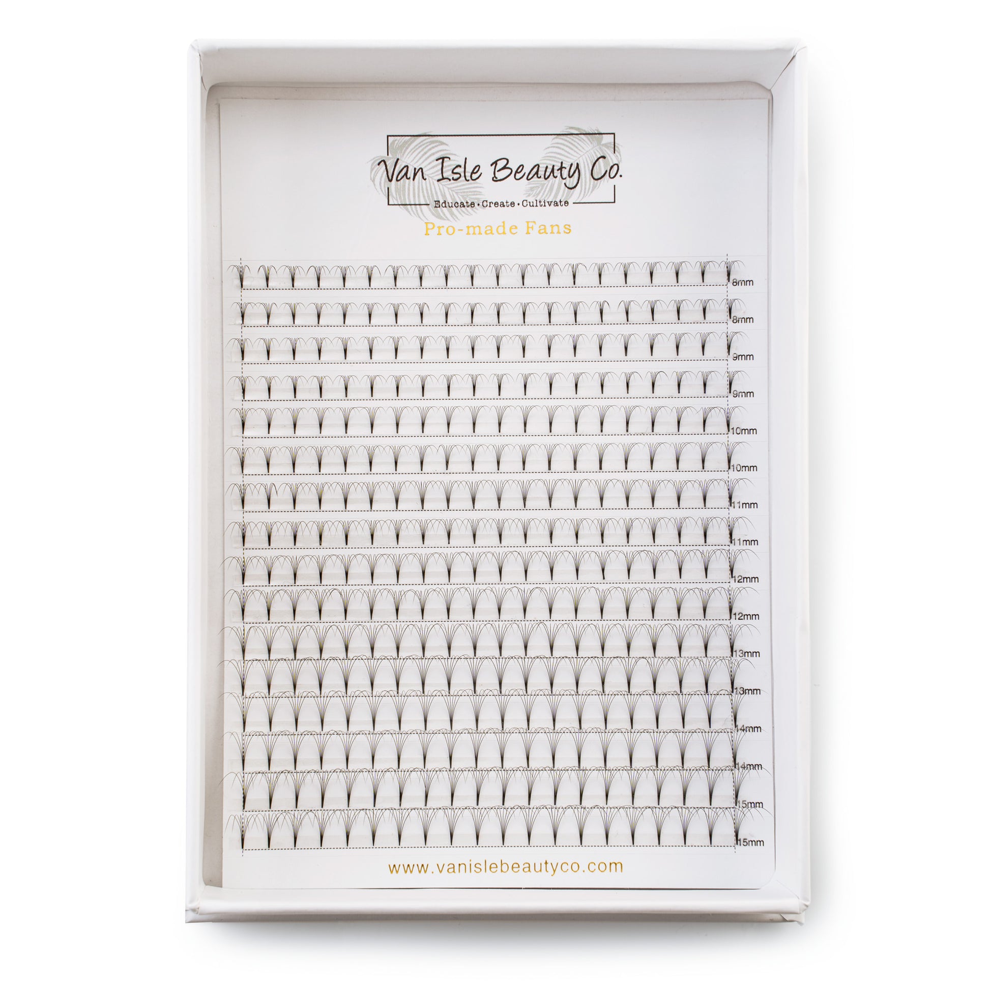 6D Pre-Made Volume Lash Fans XL Tray – C & D Curl