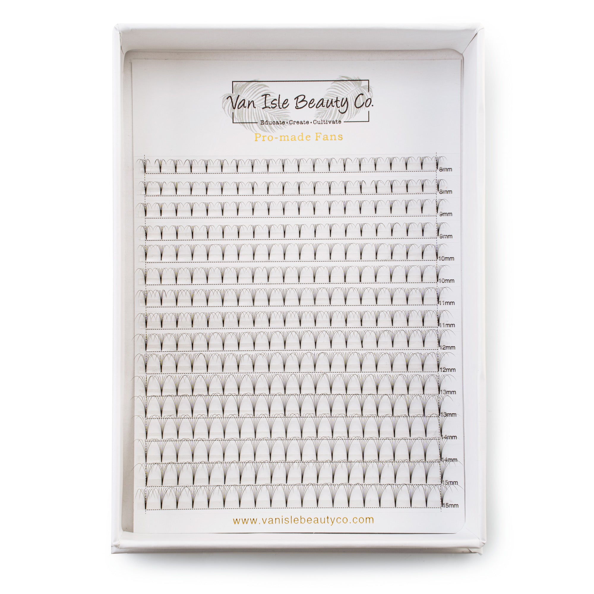 6D Pre-Made Volume Lash Fans XL Tray – C & D Curl